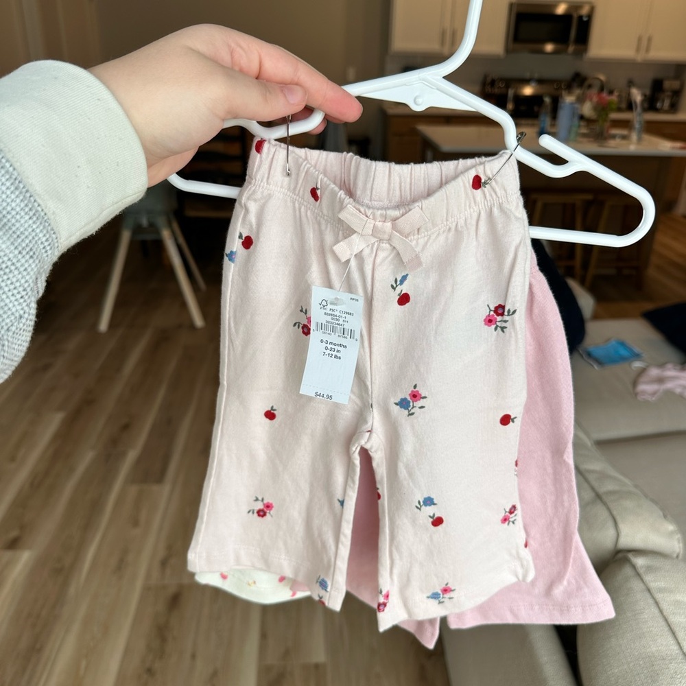 NWT Baby GAP Pink Casual Knit Pants - set of 3